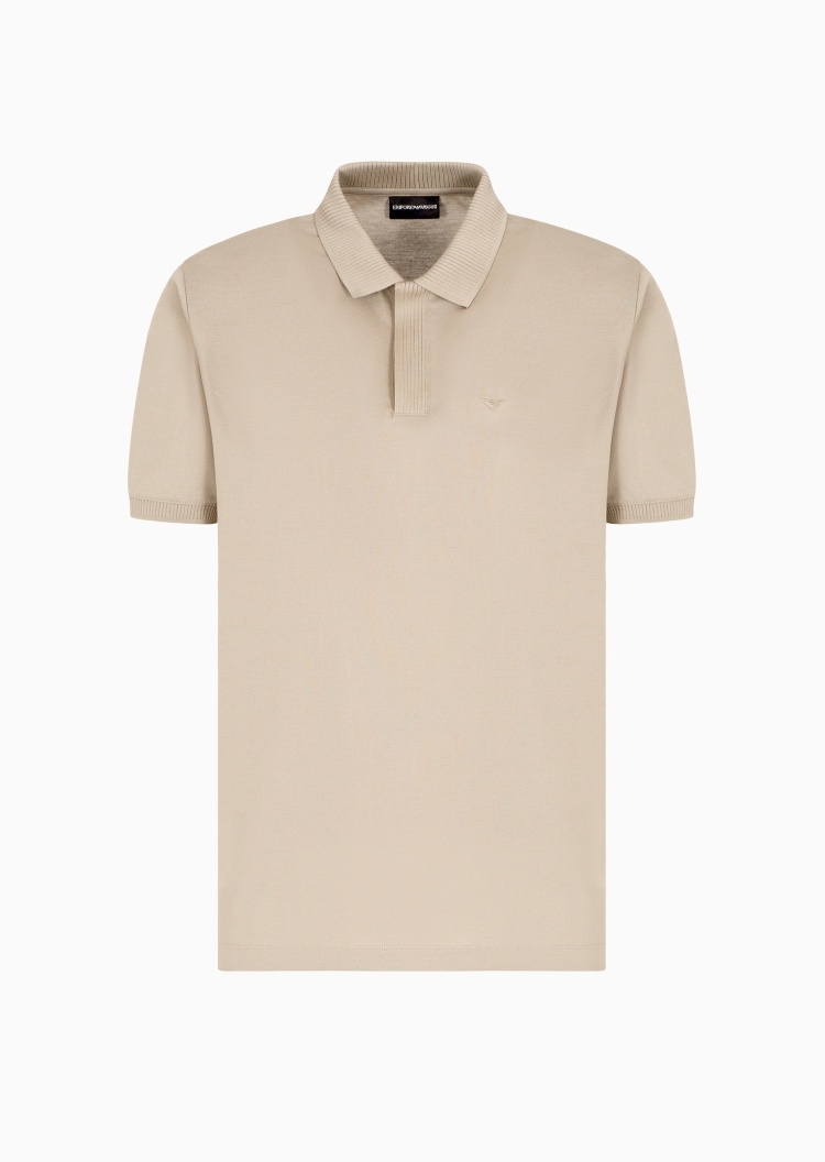 Emporio Armani 男士全棉合身短袖翻领暗门襟多色Polo衫
