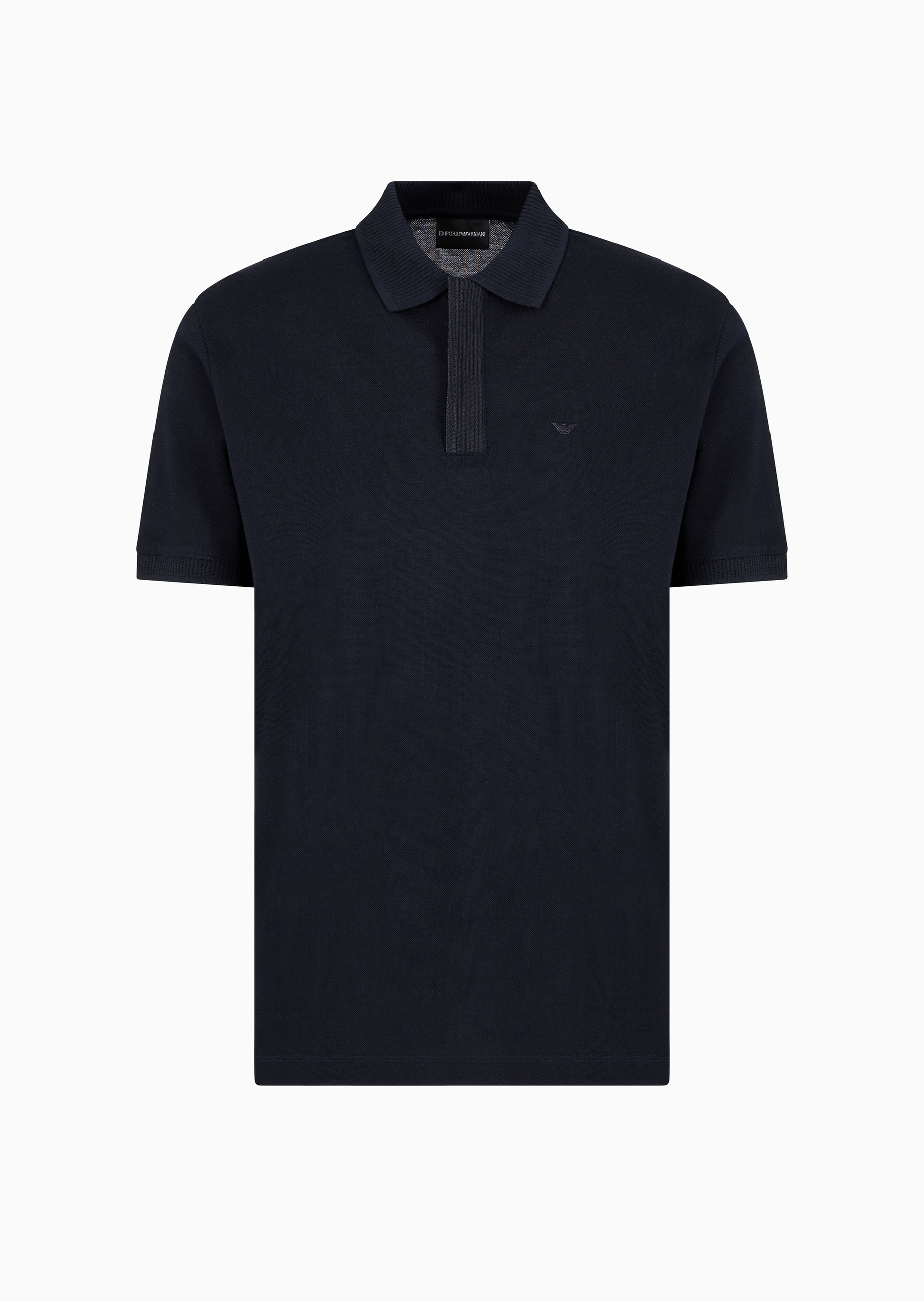 Emporio Armani 男士全棉合身短袖翻领暗门襟多色Polo衫