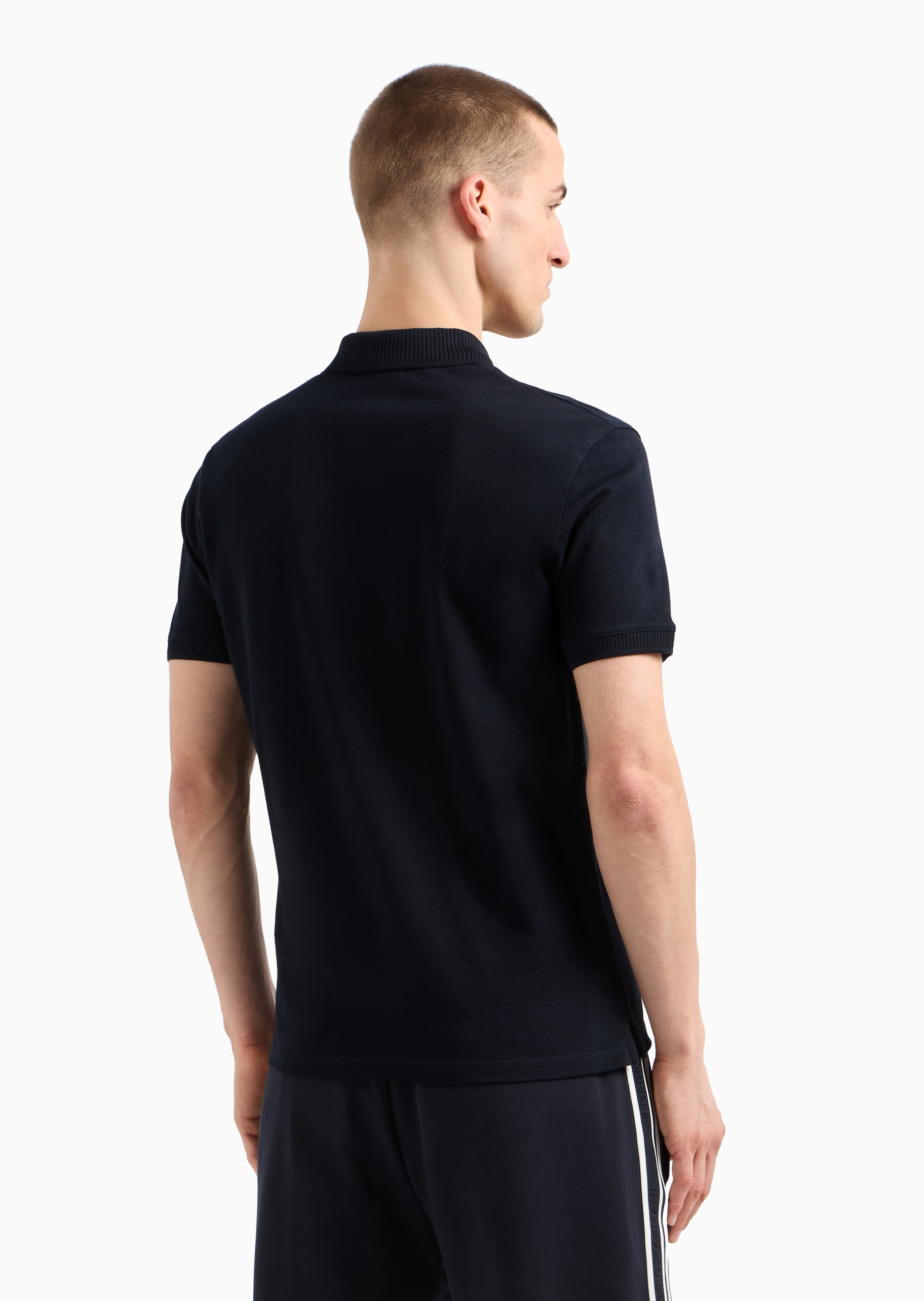 Emporio Armani 男士全棉合身短袖翻领暗门襟多色Polo衫
