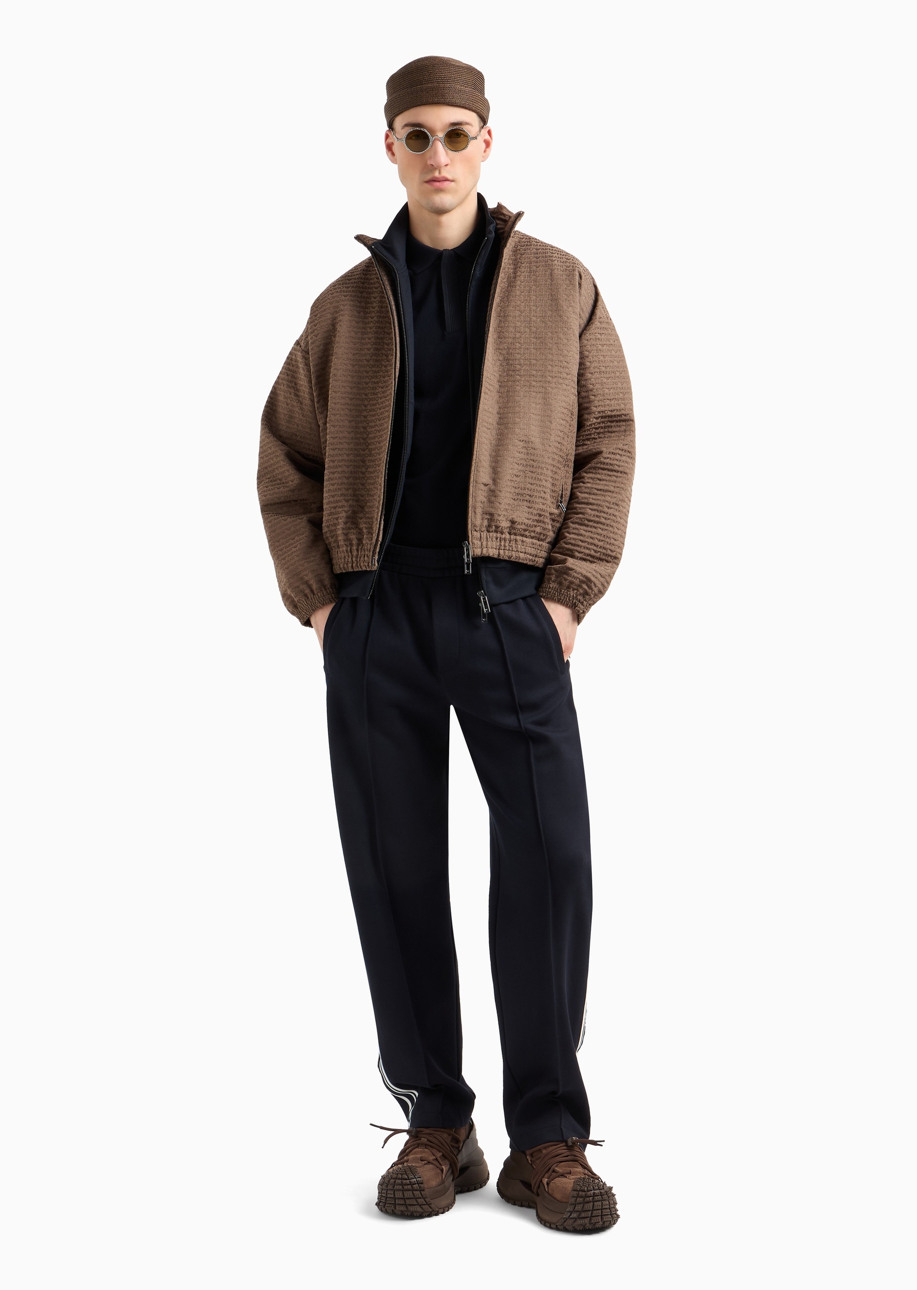 Emporio Armani 男士全棉合身短袖翻领暗门襟多色Polo衫