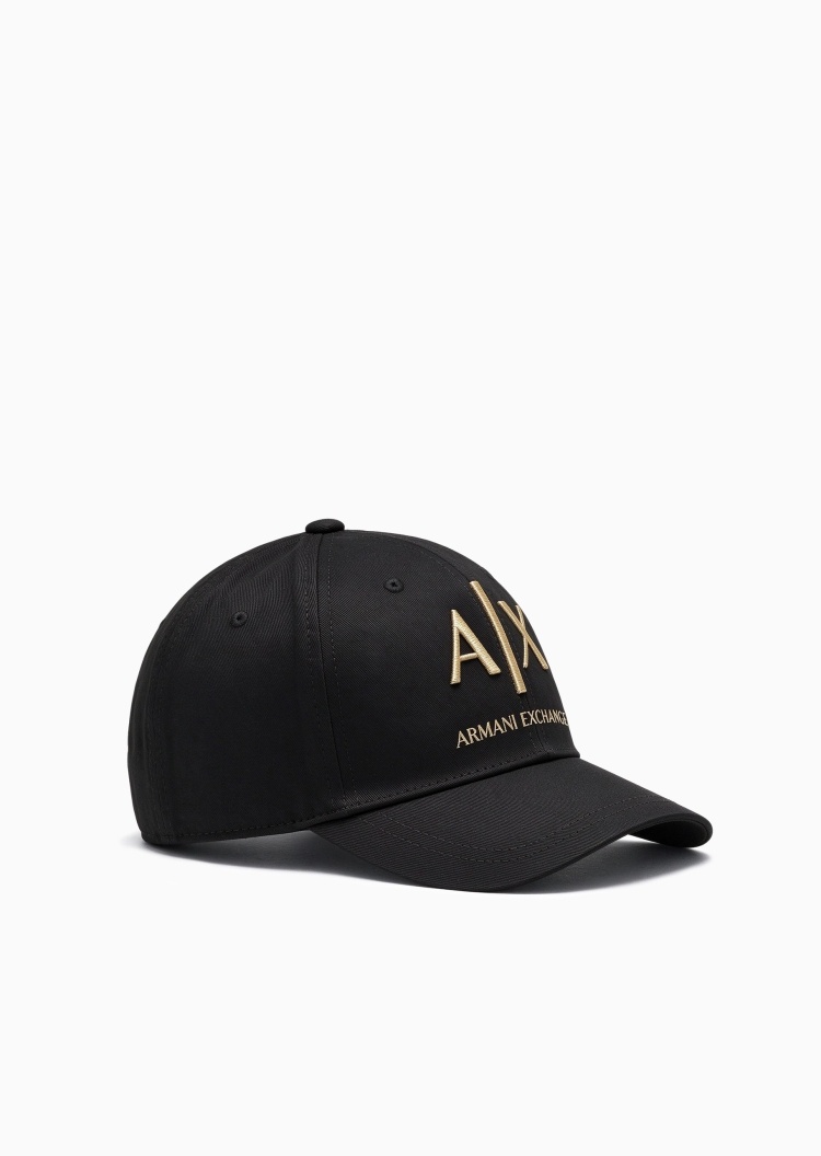 ARMANI EXCHANGE 男士纯棉宽帽檐出游休闲棒球鸭舌帽