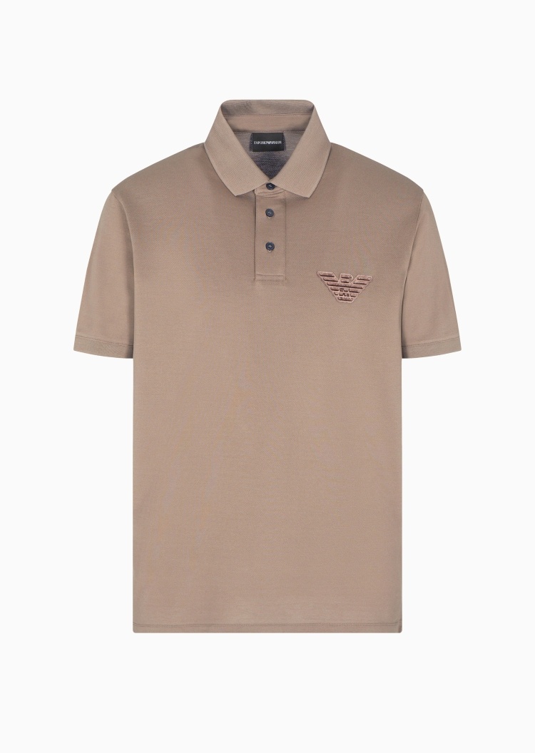Emporio Armani 男士珠地纯棉短袖翻领Polo衫