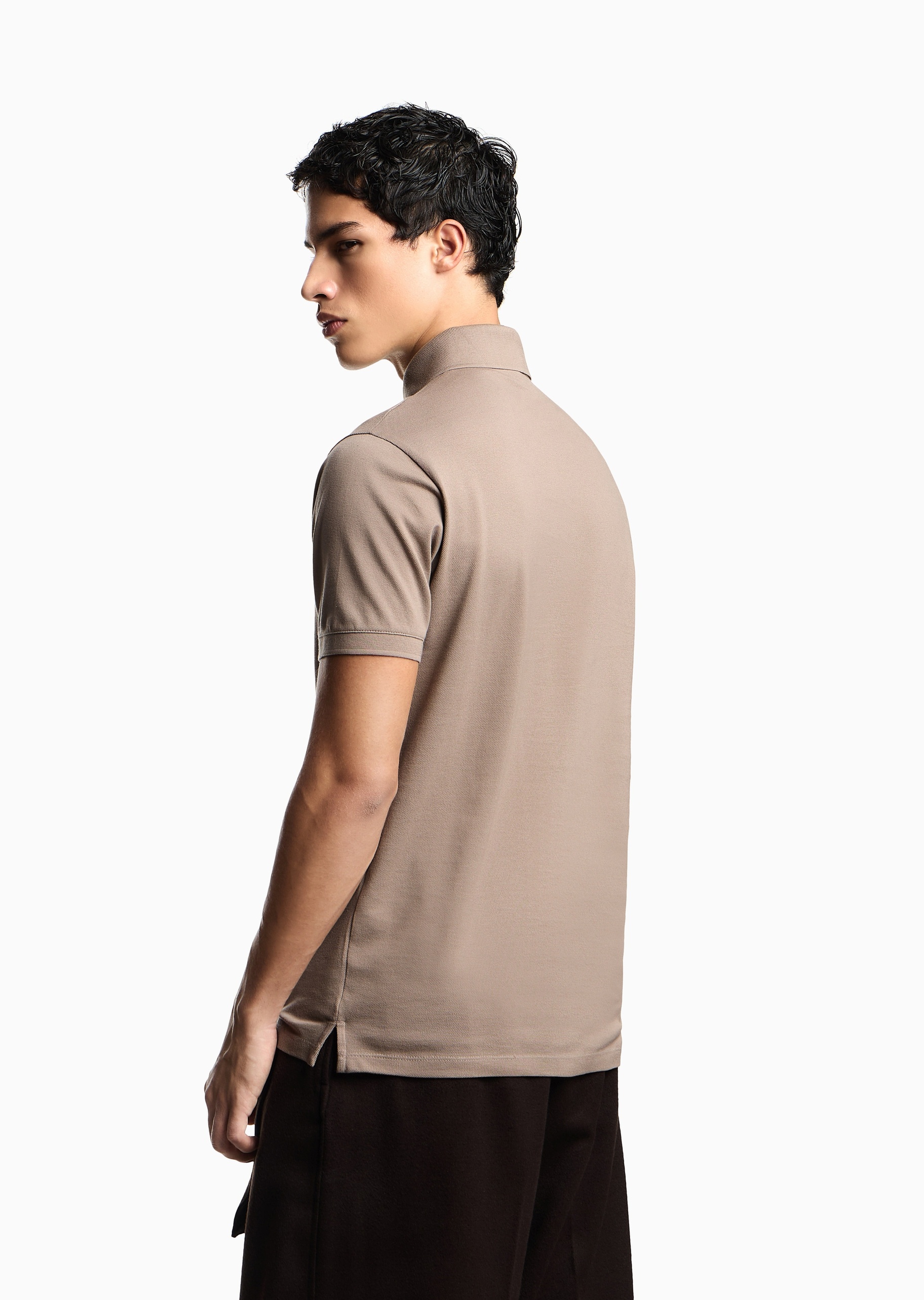 Emporio Armani 男士珠地纯棉短袖翻领Polo衫