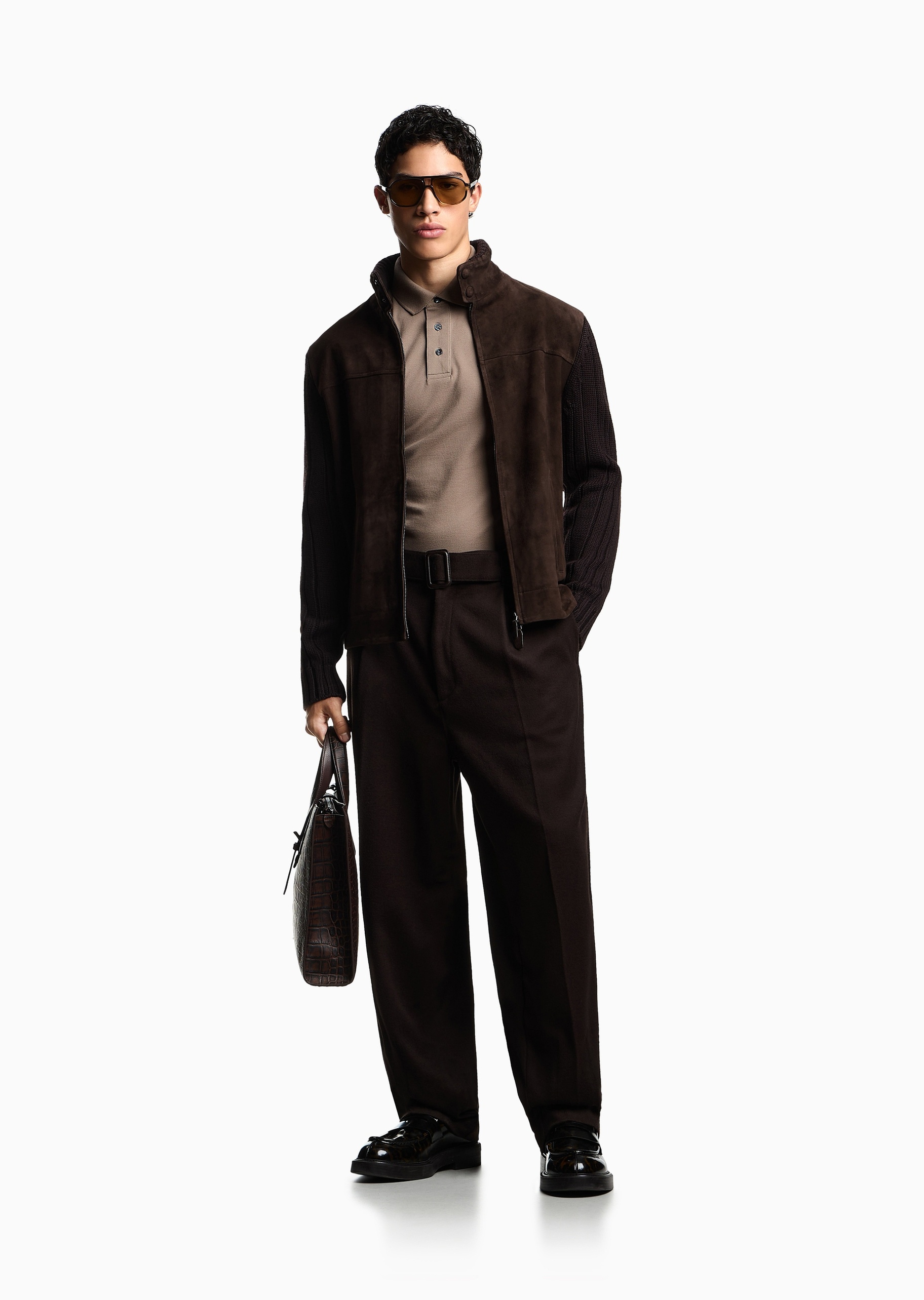 Emporio Armani 男士珠地纯棉短袖翻领Polo衫