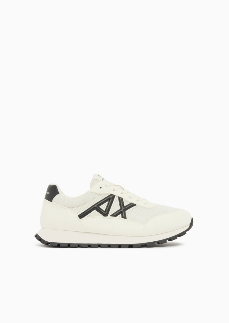 ARMANI EXCHANGE 男士系带低帮网布拼接轻户外休闲运动鞋