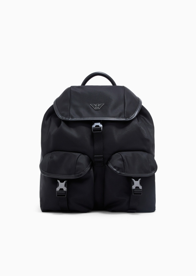 Emporio Armani 男士抽绳可调节肩带休闲手提双肩包