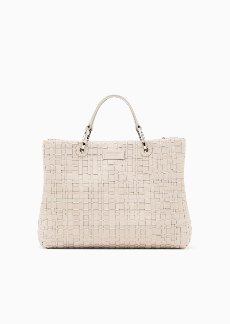 Emporio Armani 女士子母包可拆肩带编织斜挎手提托特包