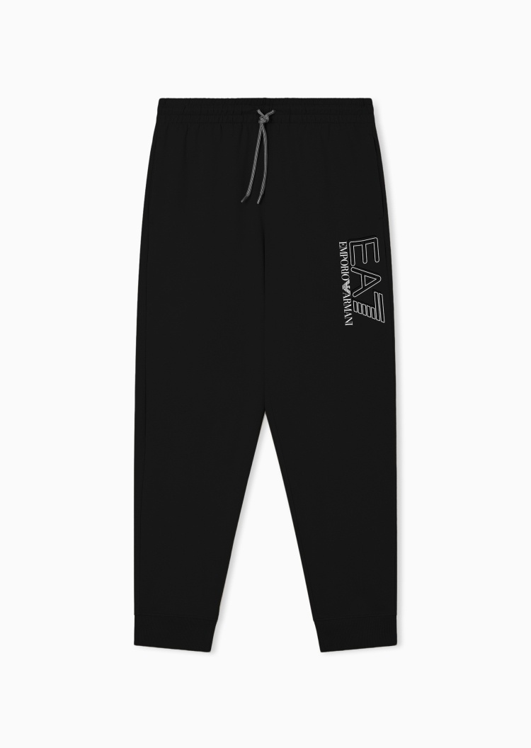 EA7 男士纯棉重磅合身长款锥形束脚毛圈运动卫裤