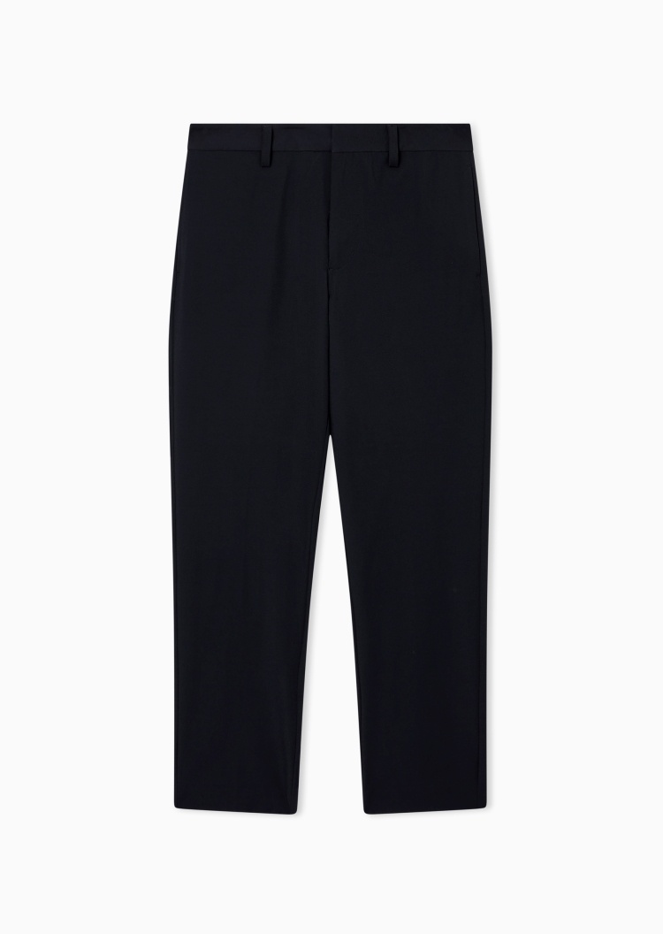 Emporio Armani 男士直筒商务老钱风微弹休闲西装裤