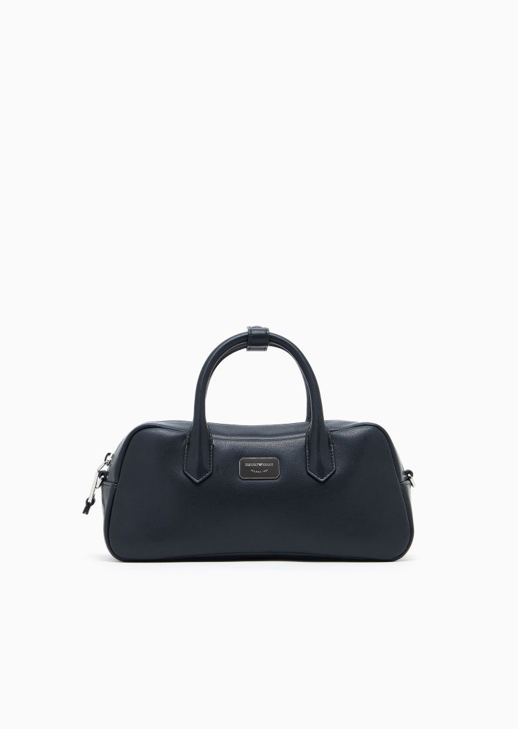 Emporio Armani 女士拉链方形可拆肩带单肩波士顿斜挎手提包