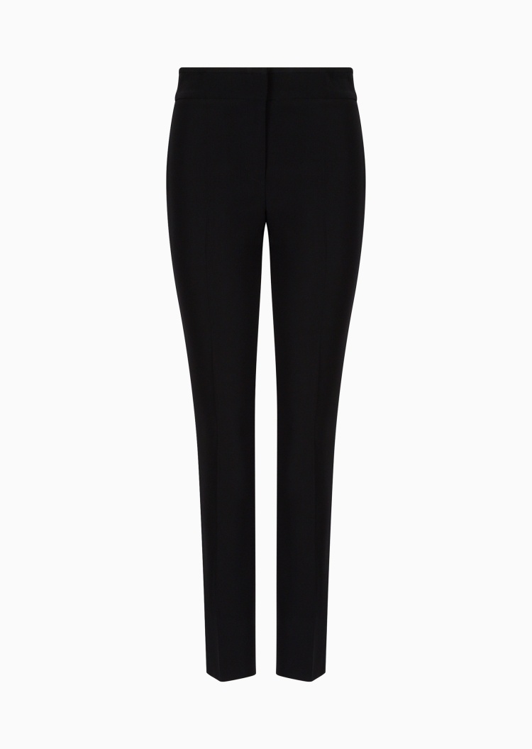 Emporio Armani 女士修身高腰长款直筒微喇小开衩休闲裤