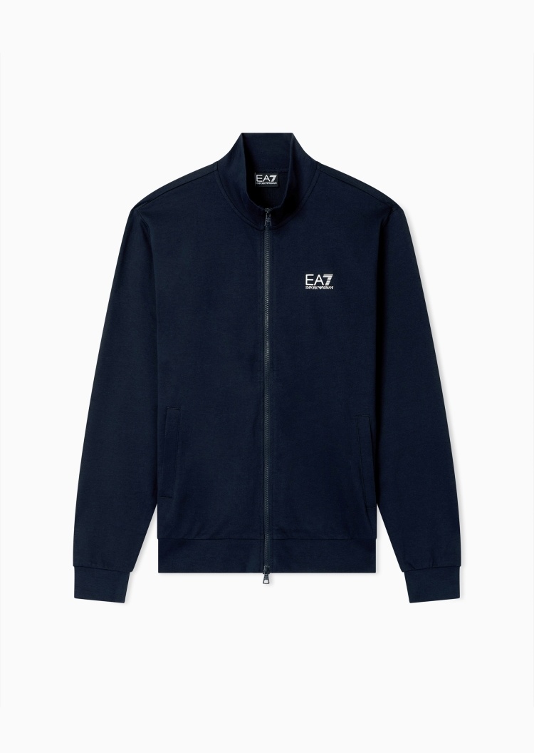 EA7 男女同款短款拉链开衫卫衣夹克外套