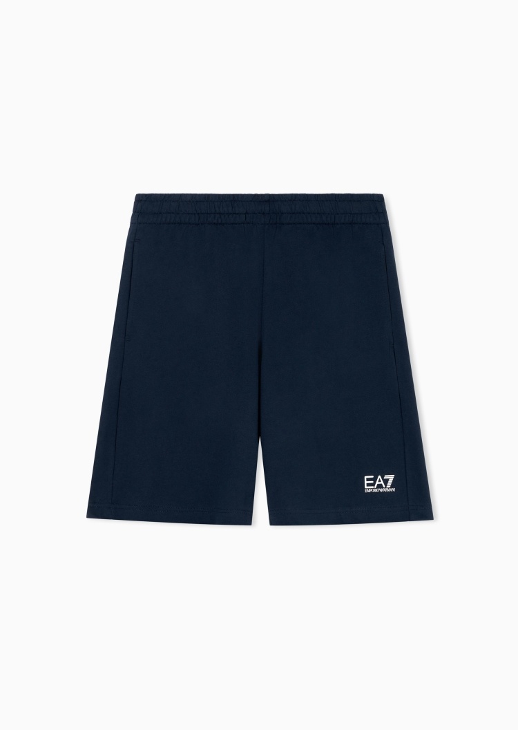 EA7 男士直筒运动纯棉户外健身训练短裤