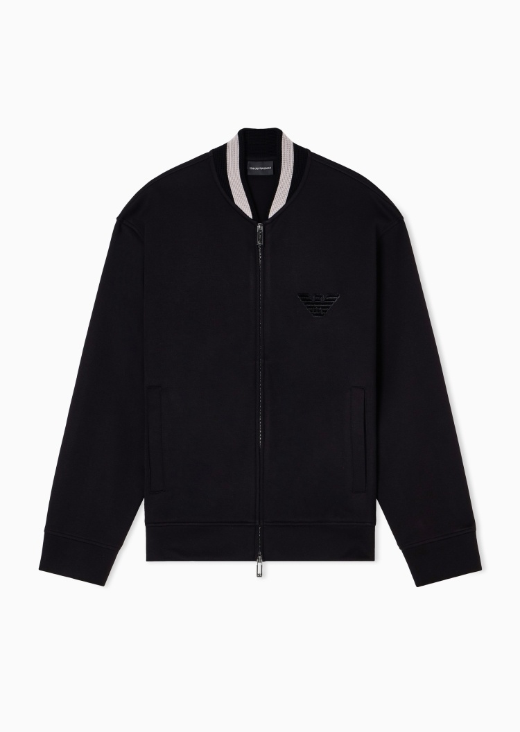 Emporio Armani 男士运动休闲飞行员夹克拉链卫衣外套