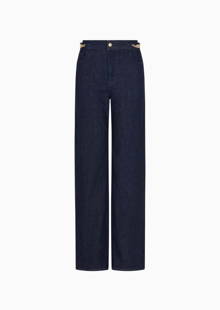 Emporio Armani 女士直筒复古度假松弛感纯棉微弹牛仔裤