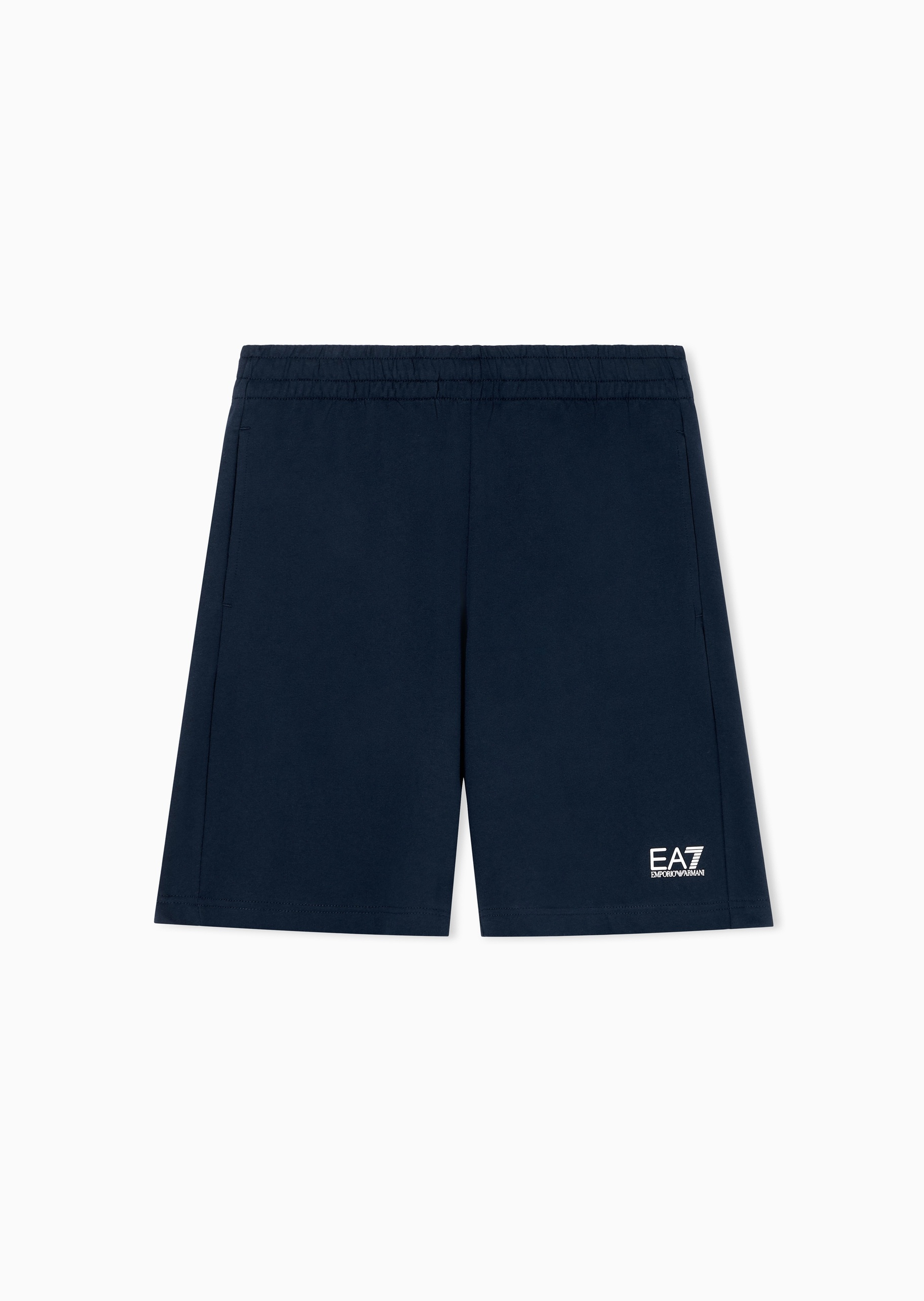 EA7 男士直筒运动纯棉户外健身训练短裤