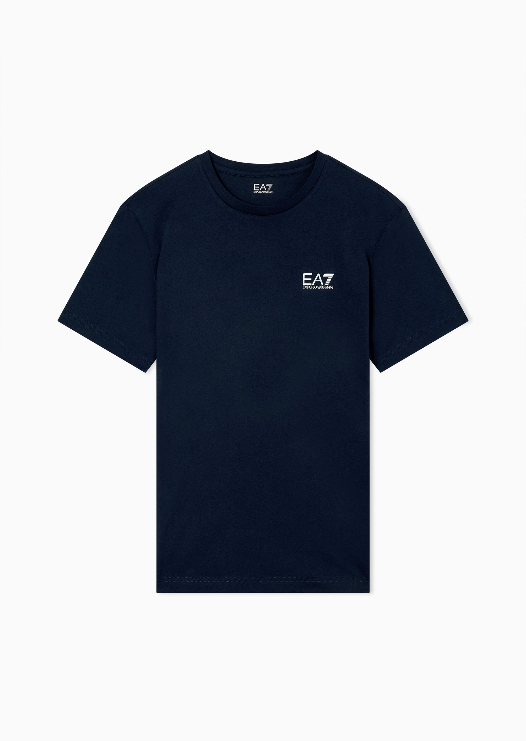 EA7 男士纯棉合身短袖圆领正肩健身训练T恤
