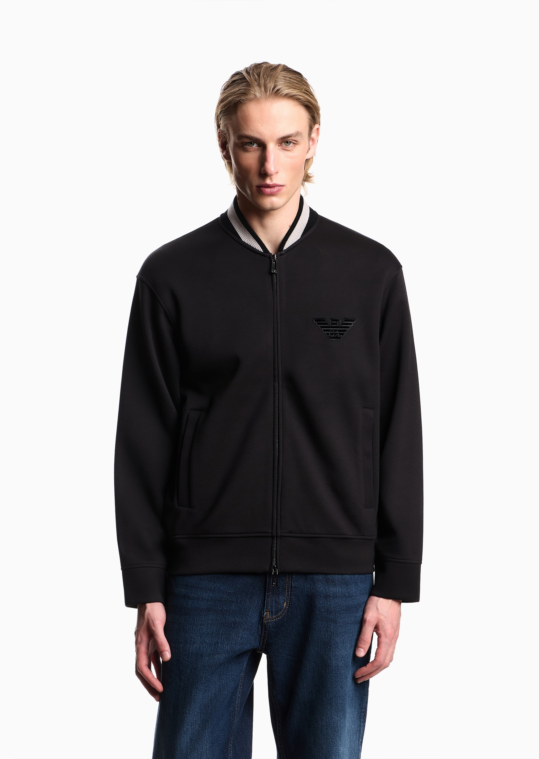 Emporio Armani 男士运动休闲飞行员夹克拉链卫衣外套