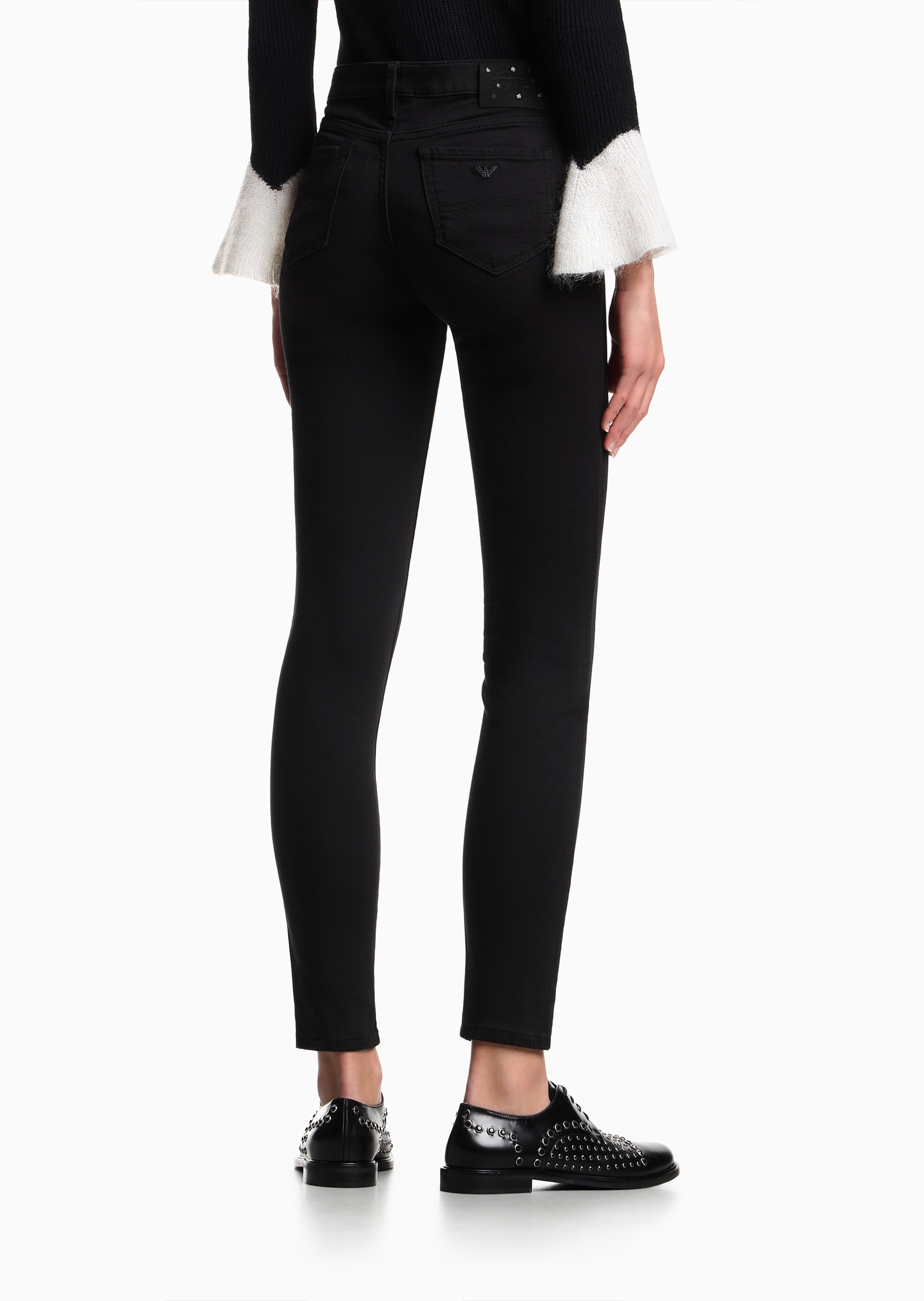 Emporio Armani 女士微弹紧身低腰长款铅笔窄脚复古牛仔裤