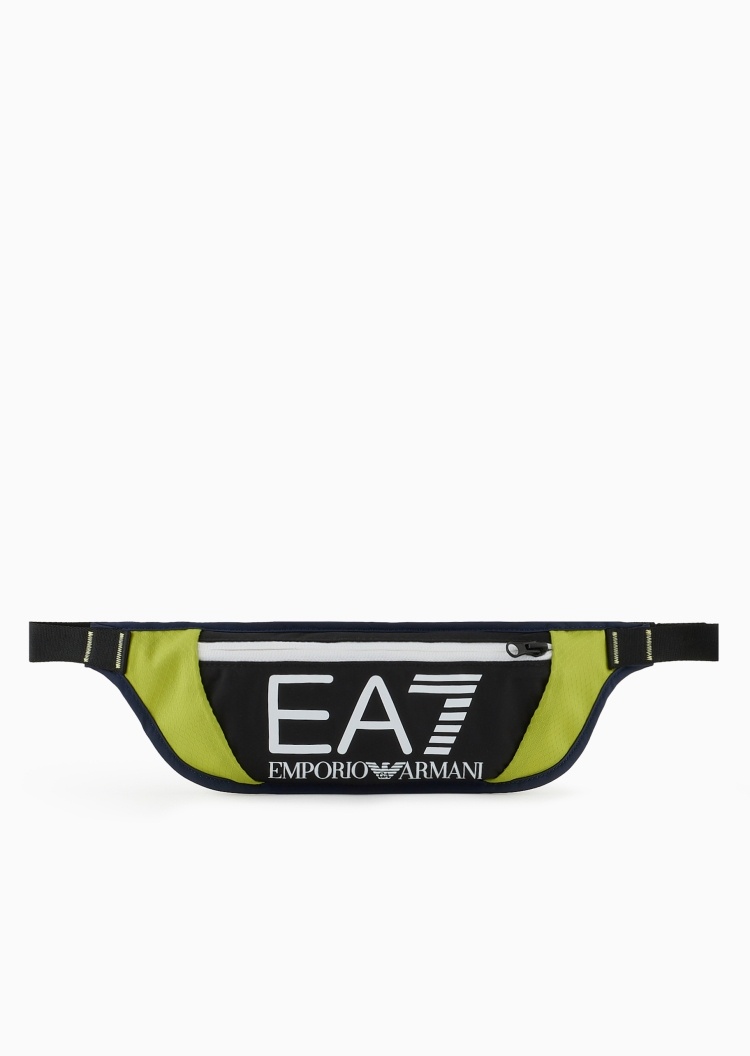 EA7 男士拉链可调节插扣袢带印花健身训练腰包