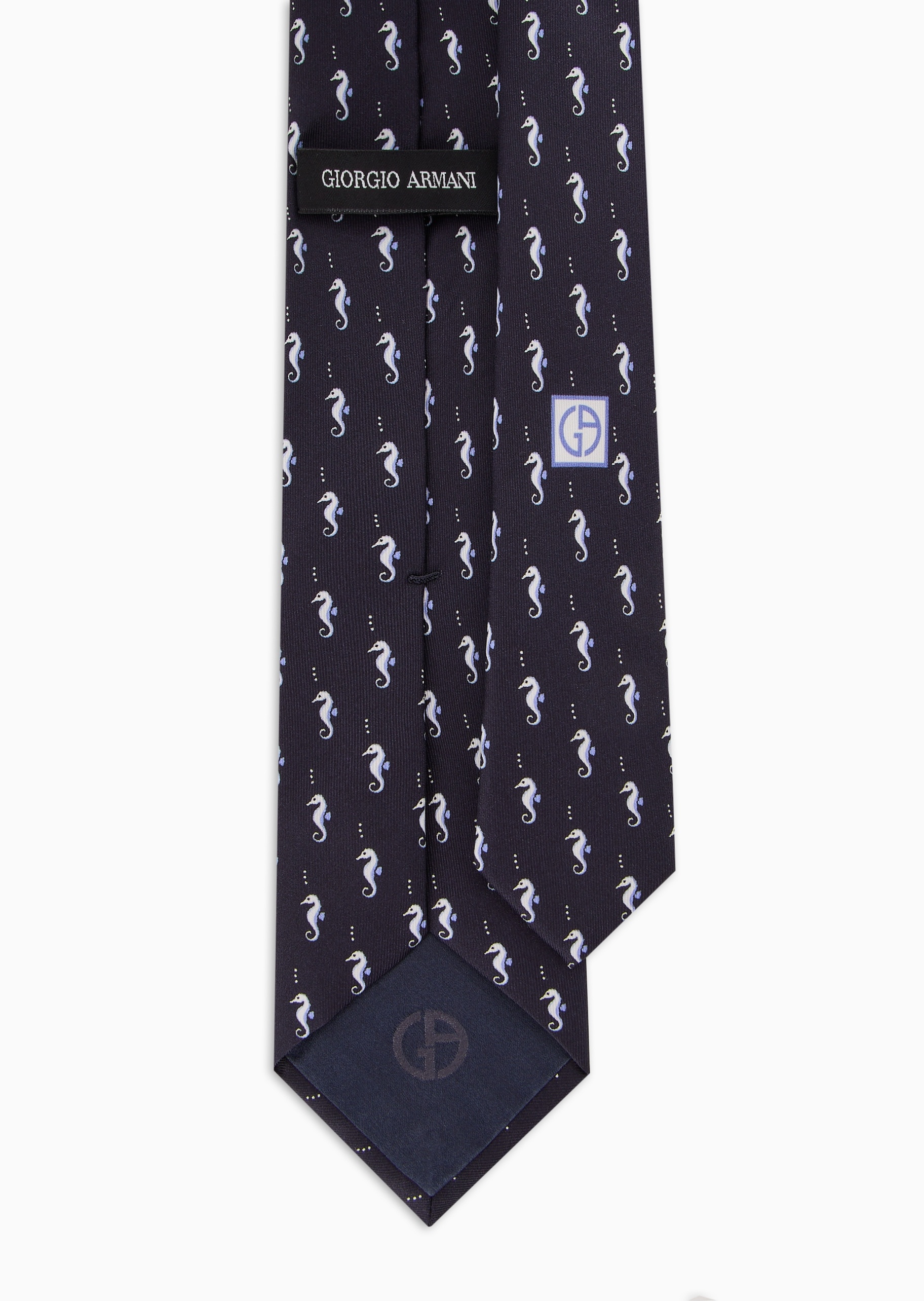 Giorgio Armani 男士桑蚕丝手打箭头型通体印花领带