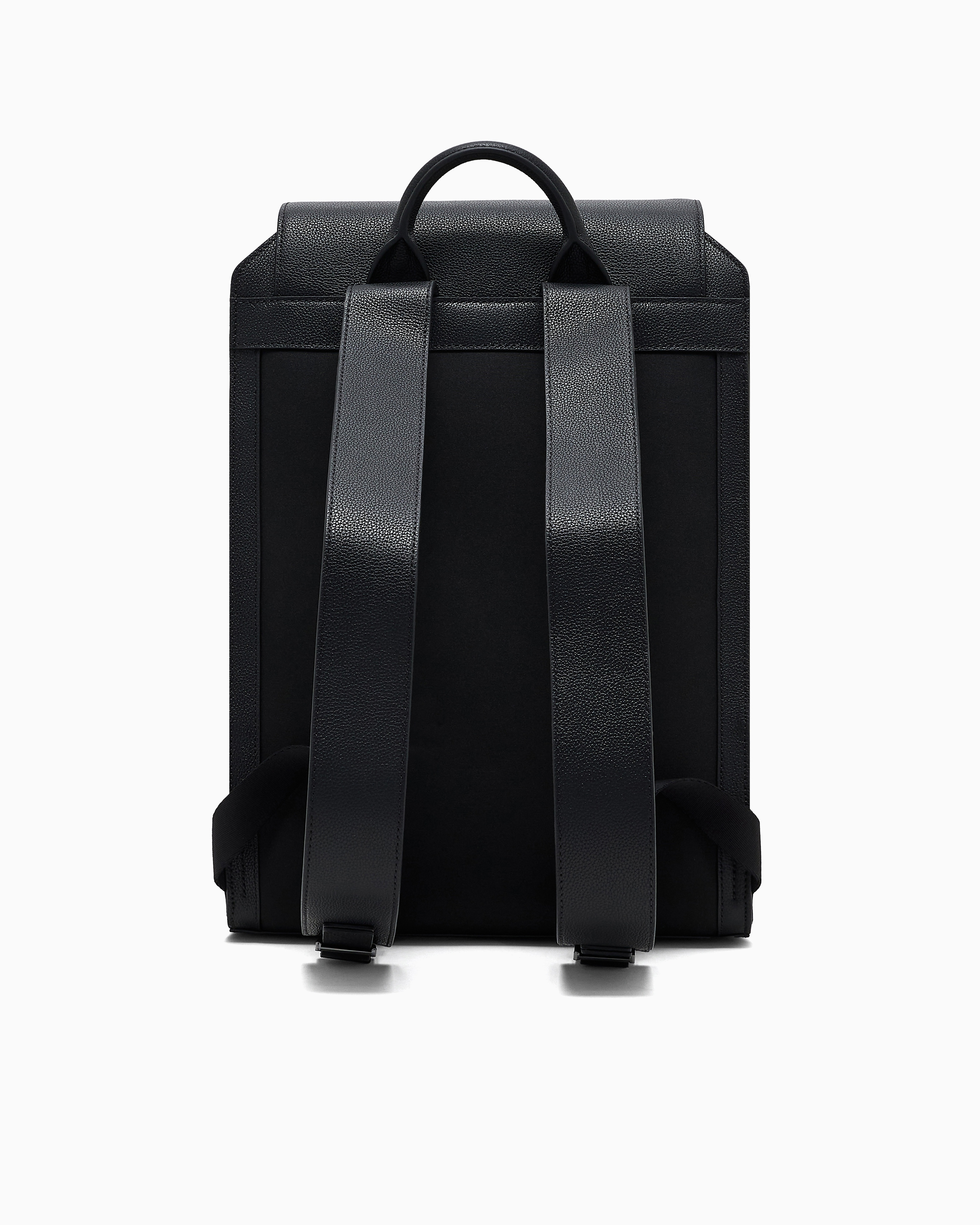 Emporio Armani 男士牛皮革拉链长方形可调节双肩包
