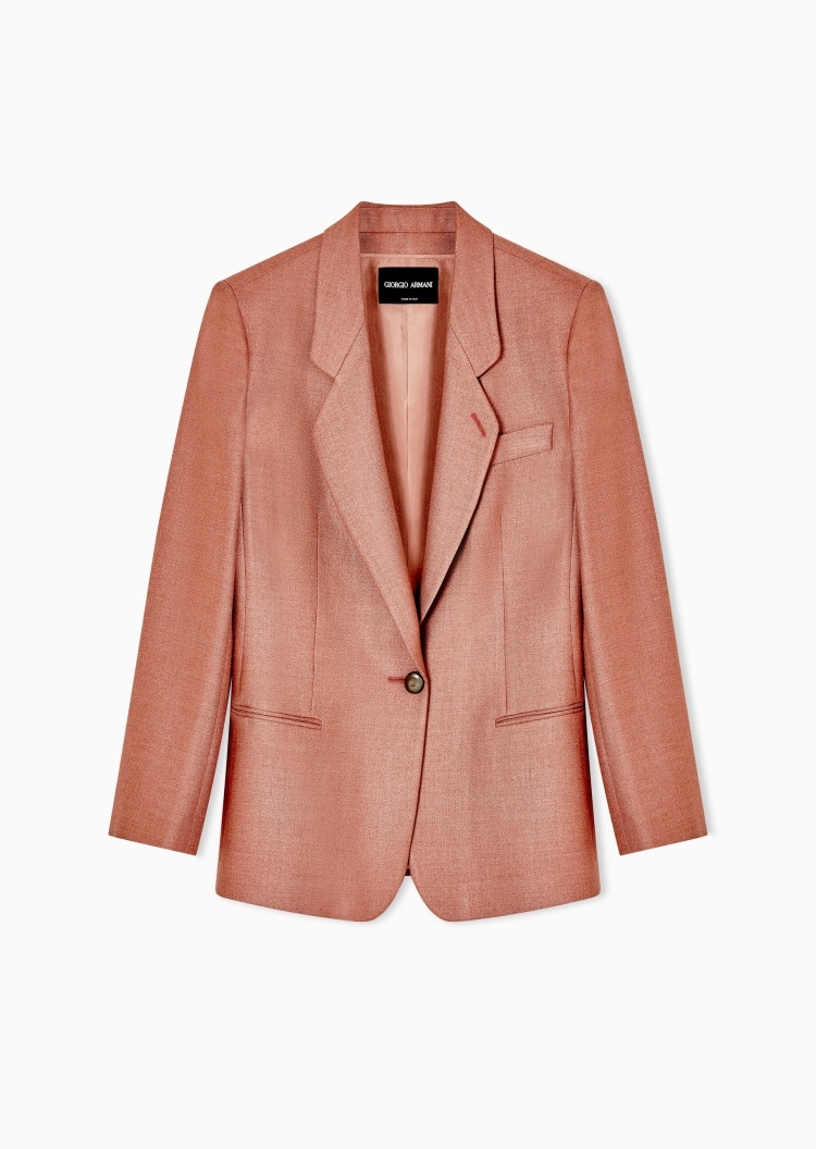 Giorgio Armani 女士长袖平驳领单粒扣休闲西装外套