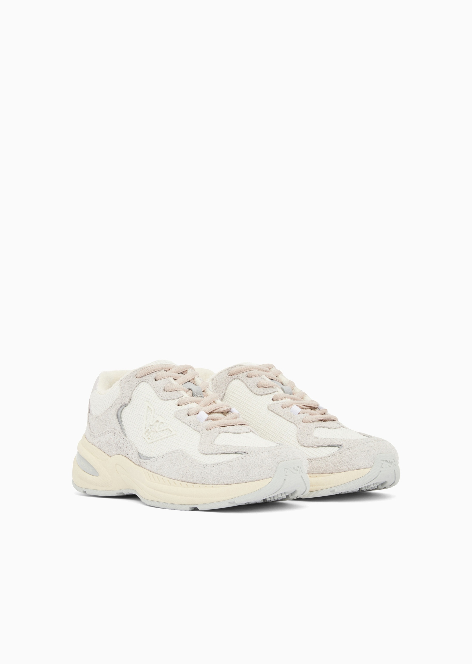 Emporio Armani 女士系带低帮厚底老爹拼接休闲运动鞋