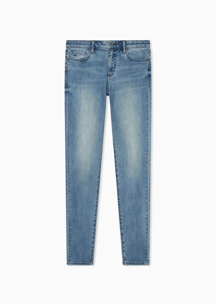 ARMANI EXCHANGE 女士修身微弹水洗长款薄款中腰牛仔裤