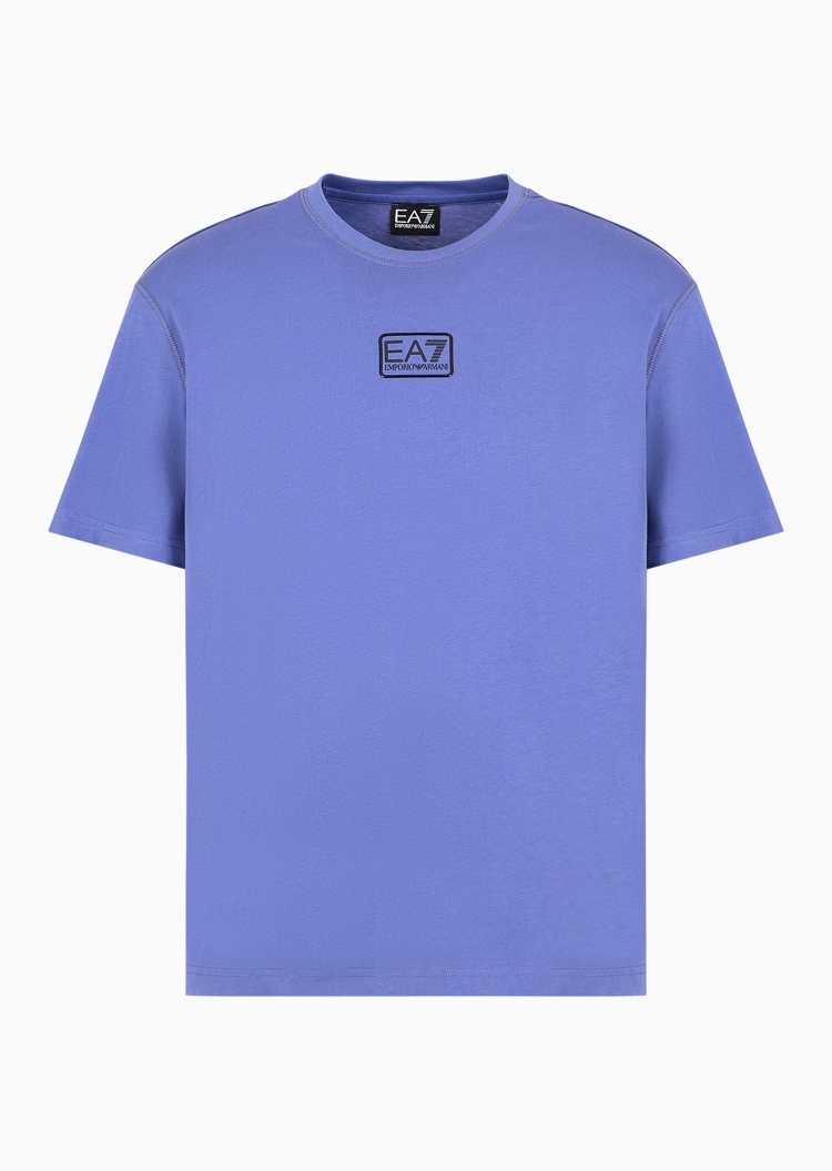 EA7 男士全棉合身短袖圆领纯色运动T恤