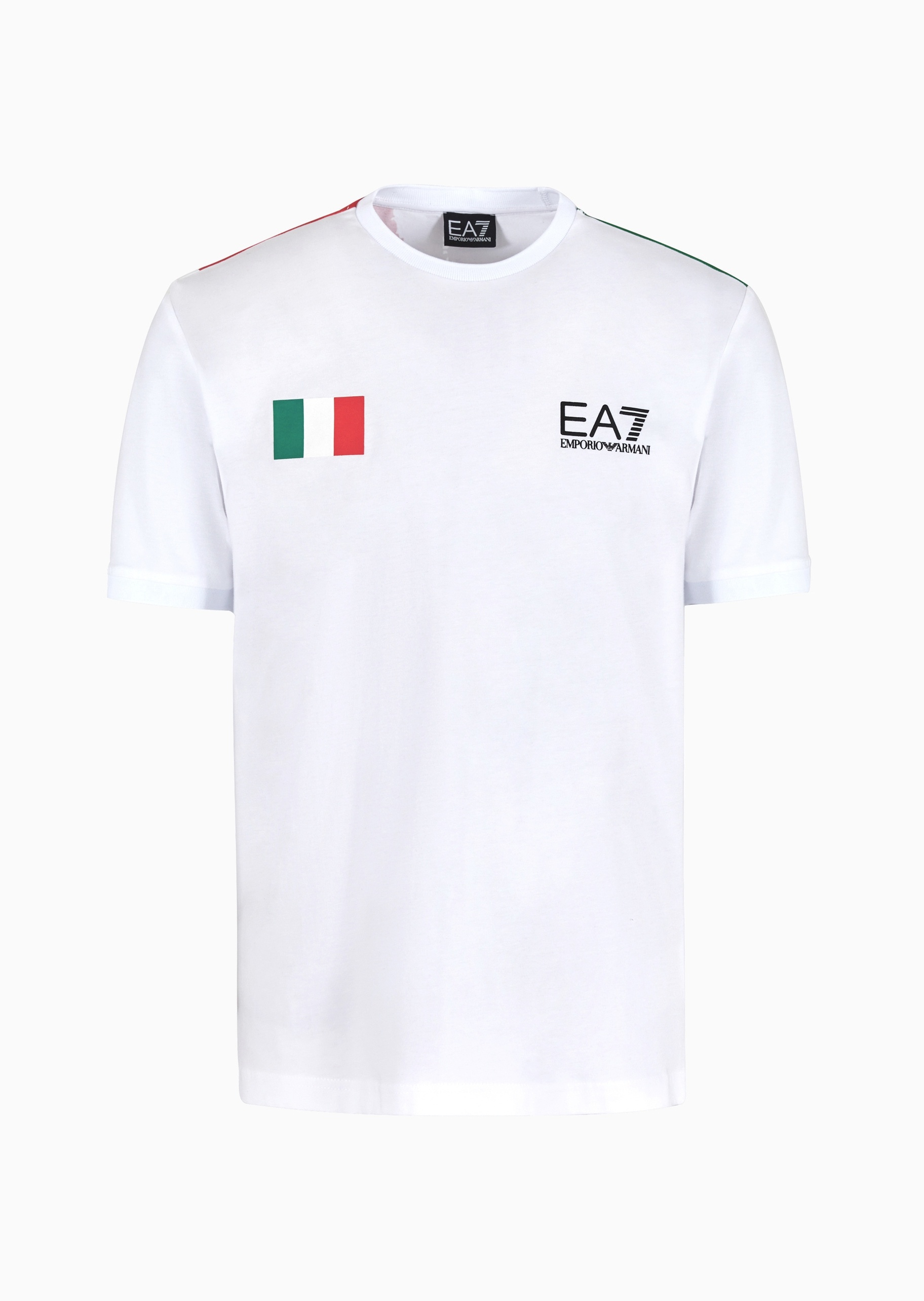EA7 男士全棉重磅合身短袖圆领印花健身训练T恤