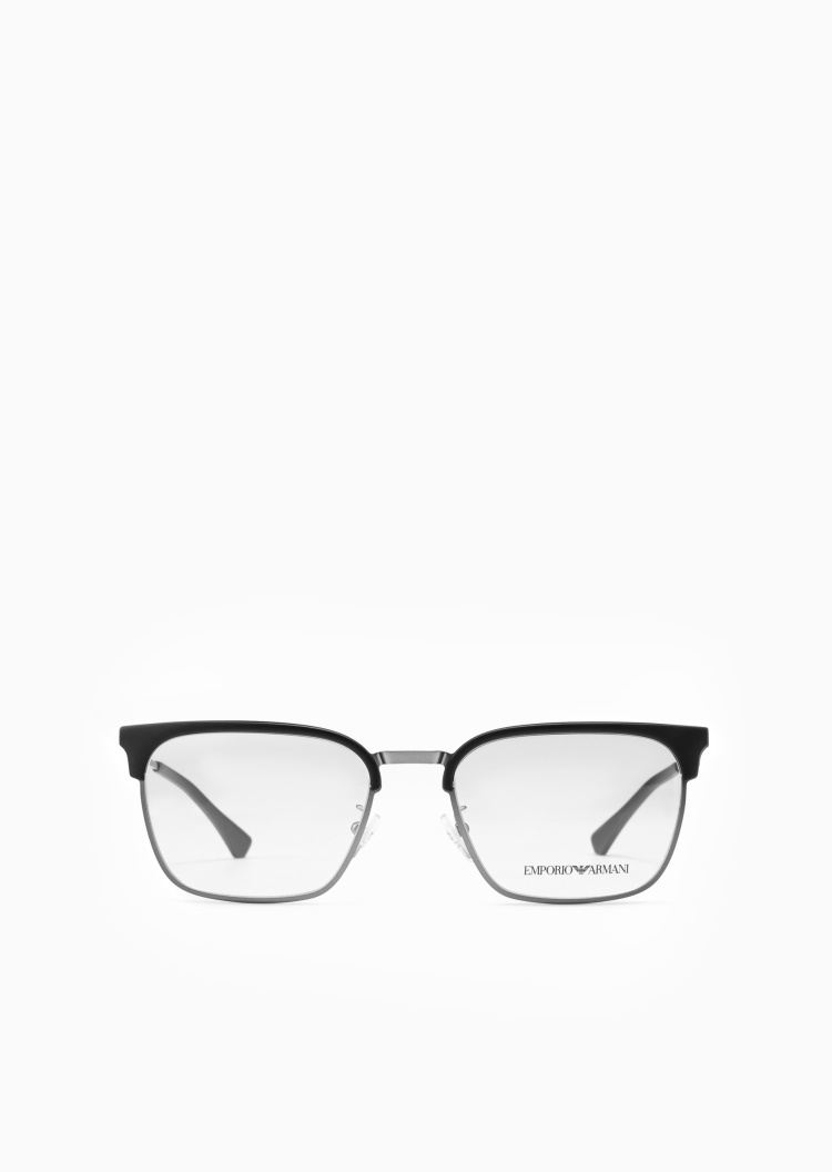 Emporio Armani 男士方形金属细框商务休闲光学眼镜