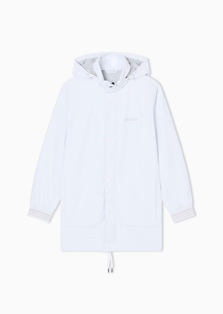 ARMANI EXCHANGE 男士宽松长袖连帽拉链廓形休闲风衣