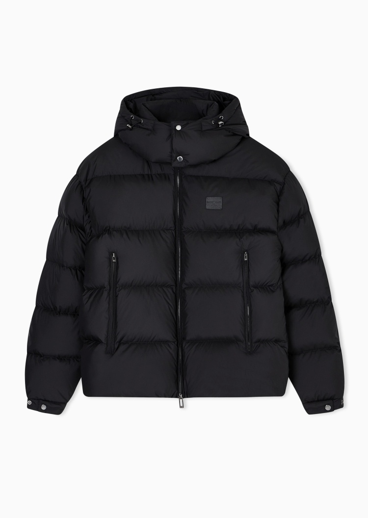 Emporio Armani 男士短款连帽拉链门襟面包服羽绒服