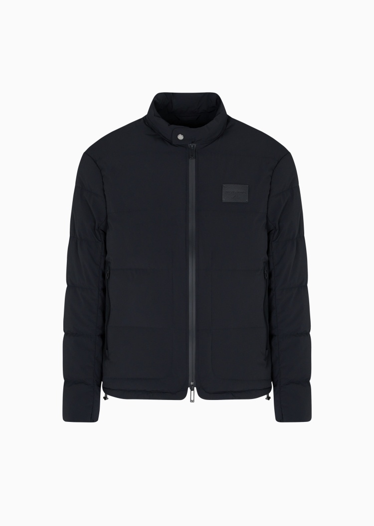 Emporio Armani 男士长袖立领纯色拉链门襟羽绒服