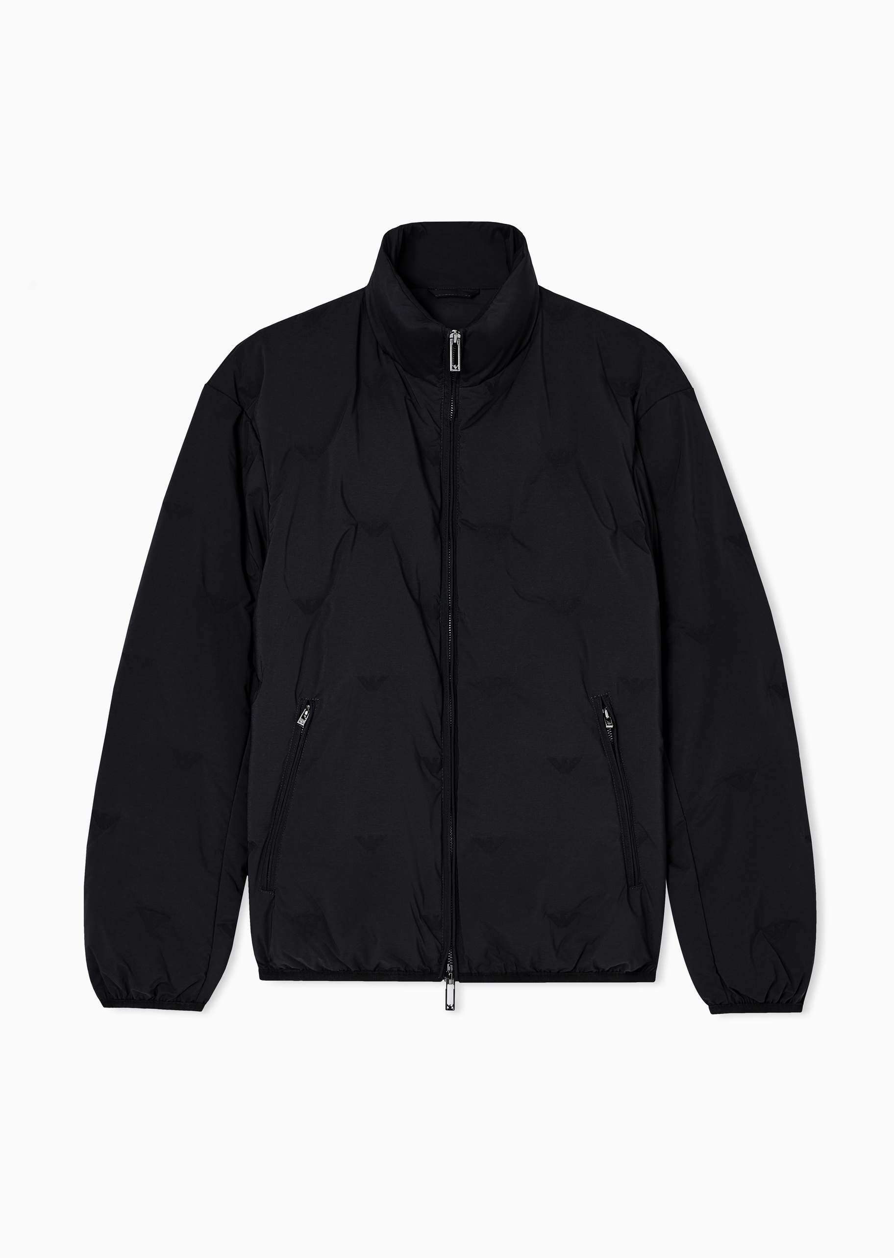 Emporio Armani 男士短款立领通体鹰标拉链羽绒服