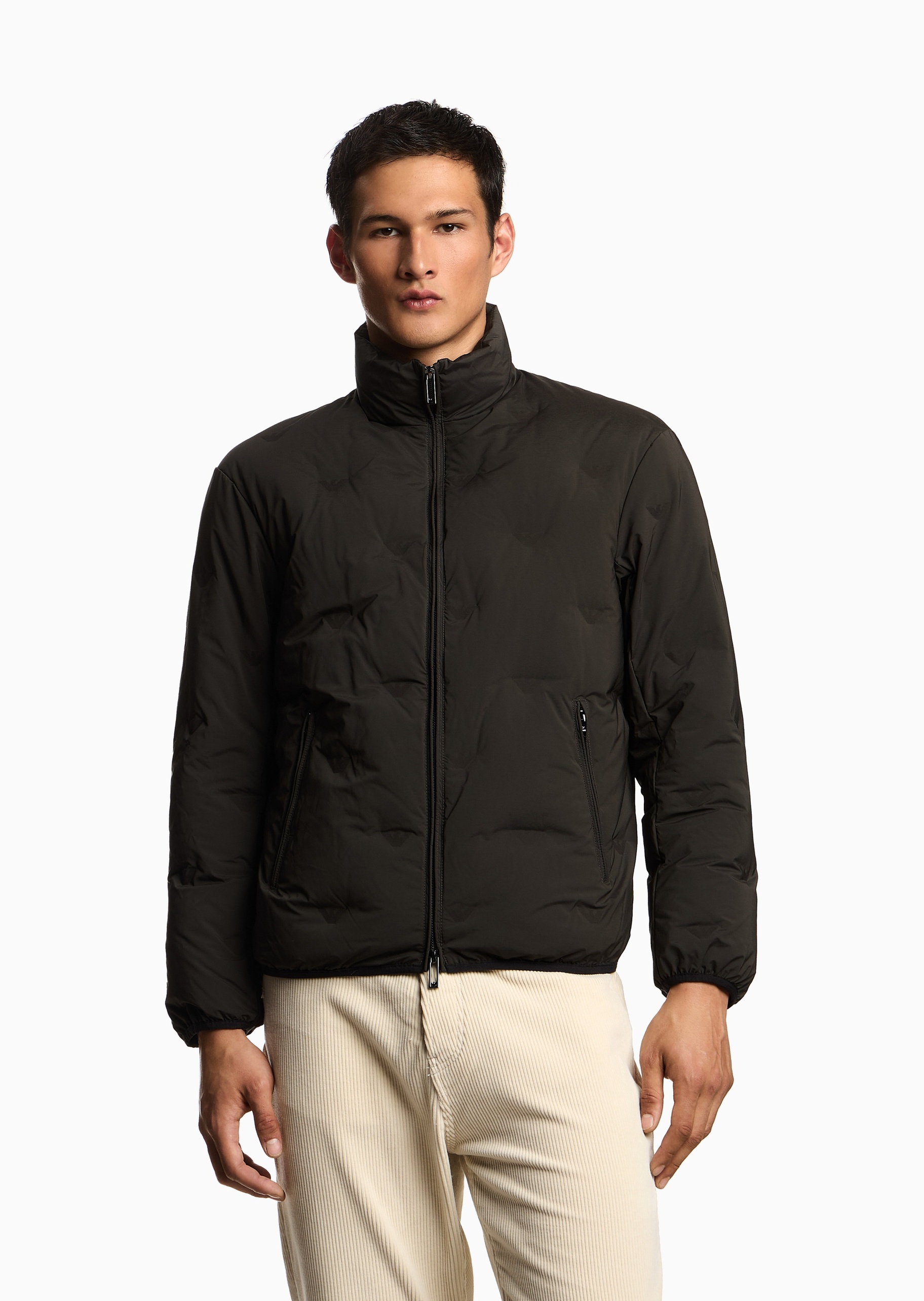 Emporio Armani 男士80白鸭绒立领绗缝羽绒服外套