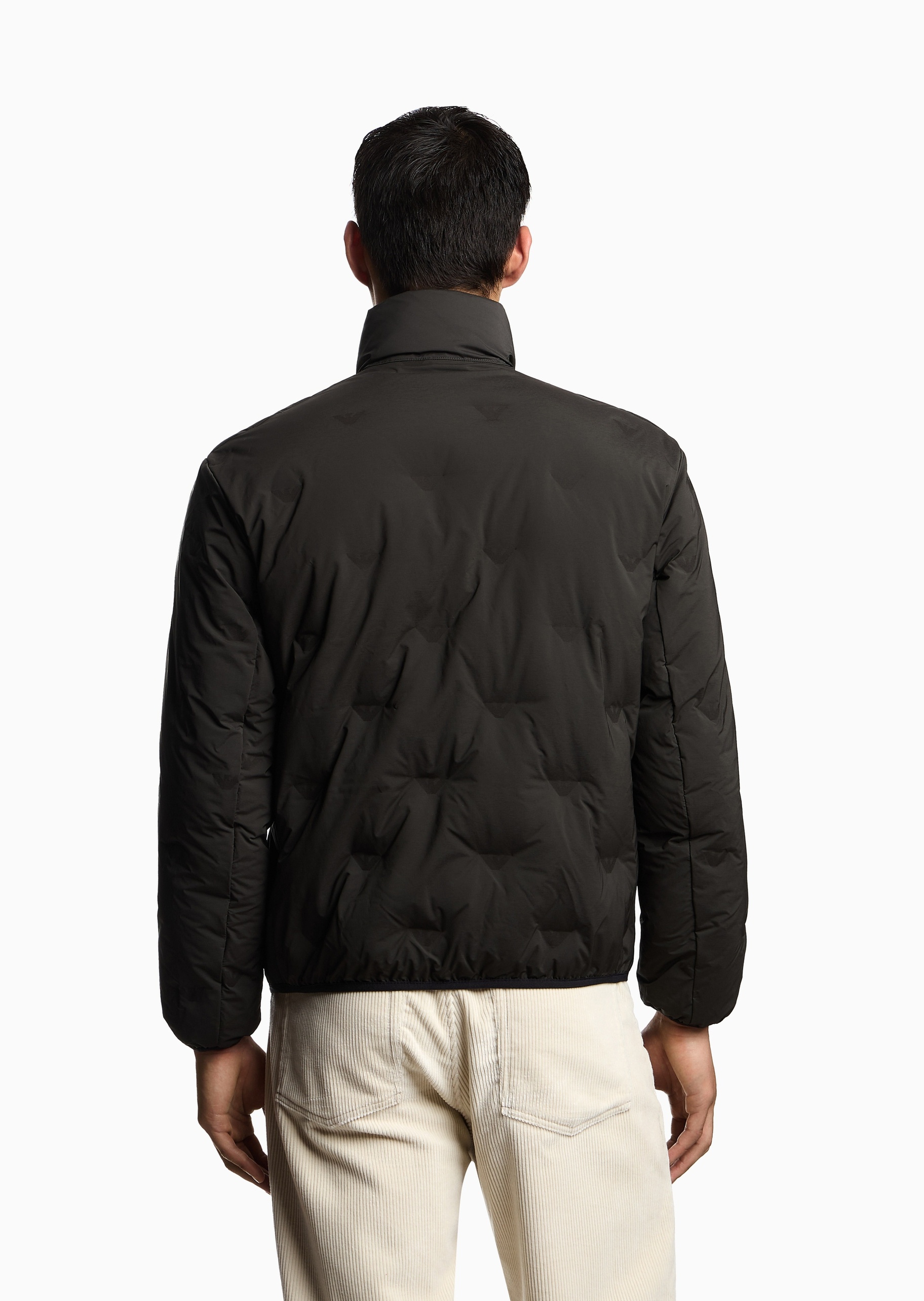 Emporio Armani 男士80白鸭绒立领绗缝羽绒服外套