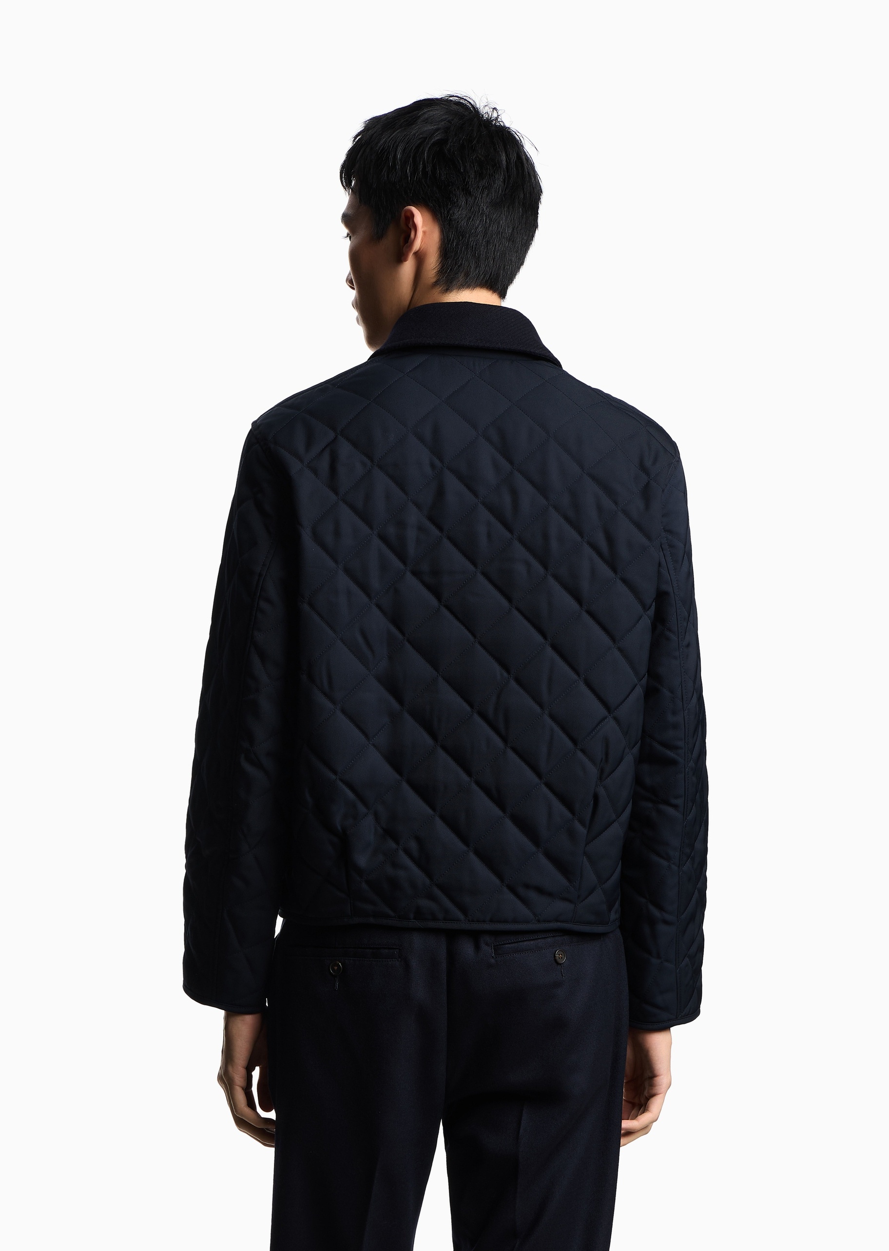 Emporio Armani 男士翻领夹棉衬衫式休闲商务夹克外套