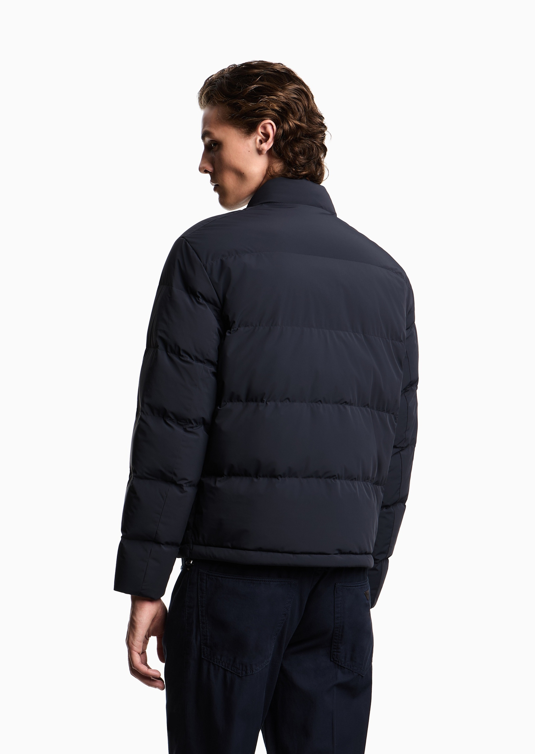 Emporio Armani 男士短款90白鸭绒立领面包羽绒服外套