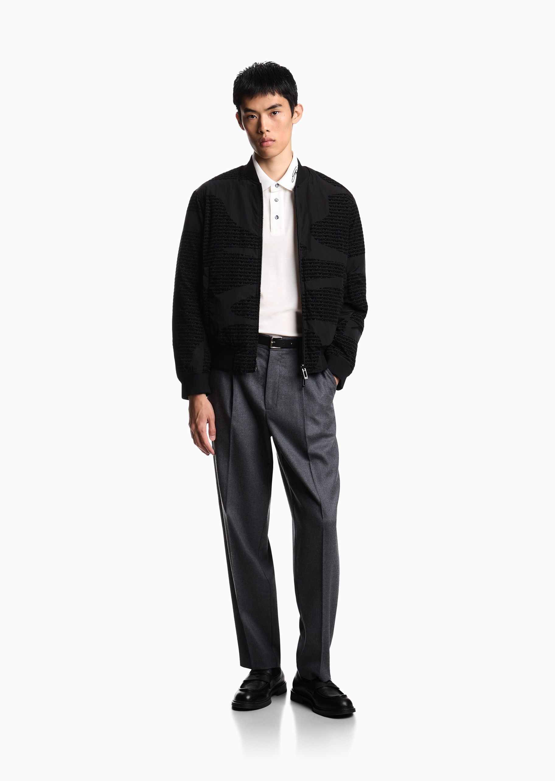Emporio Armani 男士80白鸭绒棒球领通勤羽绒服外套