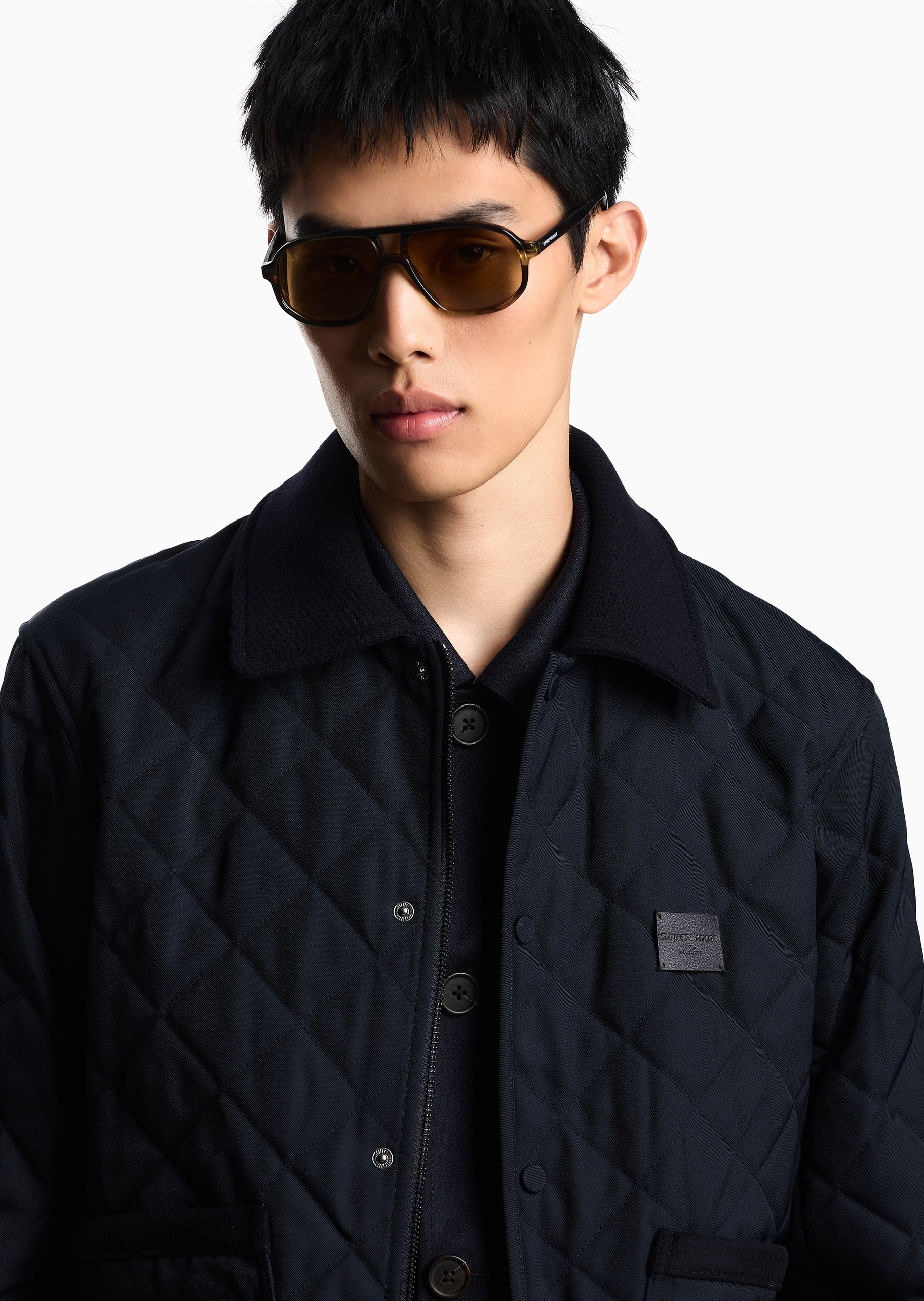 Emporio Armani 男士翻领夹棉衬衫式休闲商务夹克外套