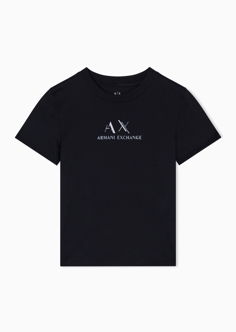 ARMANI EXCHANGE 女士全棉合身短袖圆领正肩纯色T恤
