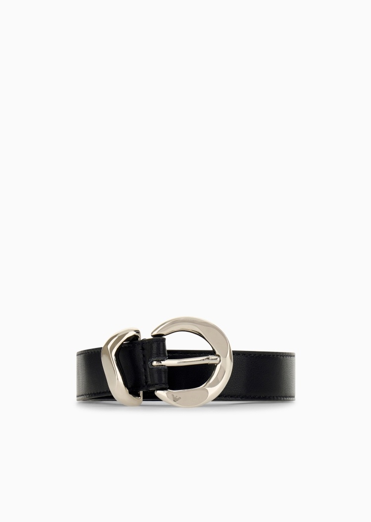 Emporio Armani 女士牛皮革复古老钱风针扣腰带皮带