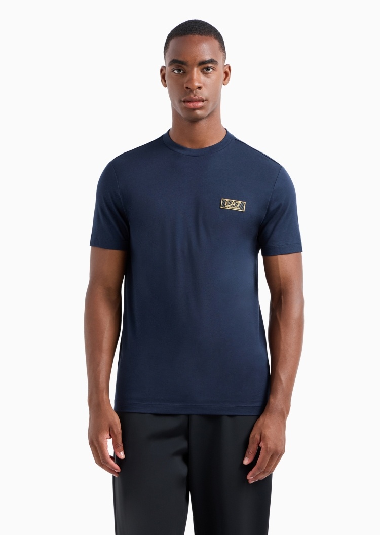 EA7 男士全棉合身短袖圆领简约运动T恤