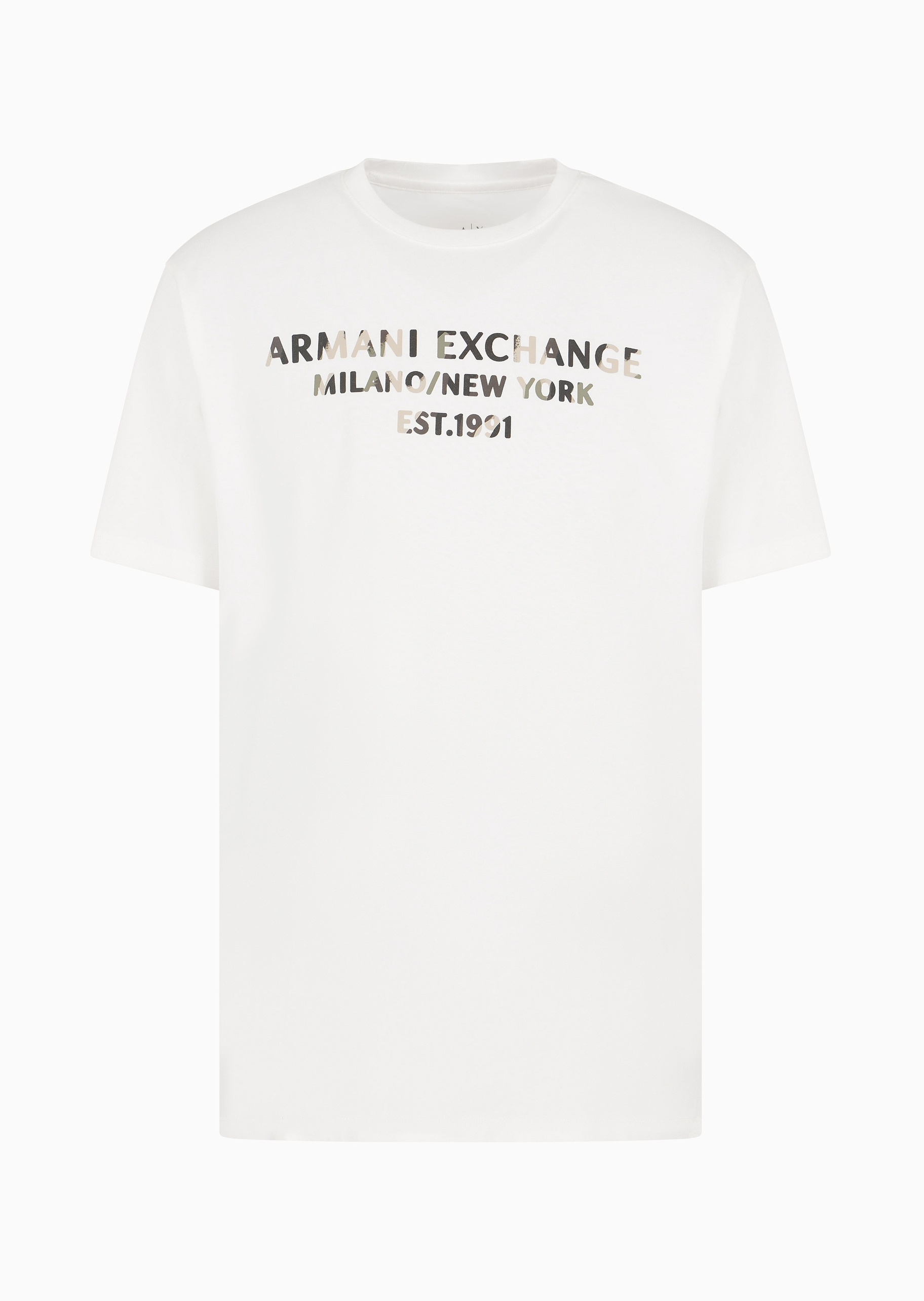 ARMANI EXCHANGE 男士全棉合身短袖圆领LOGO印花T恤