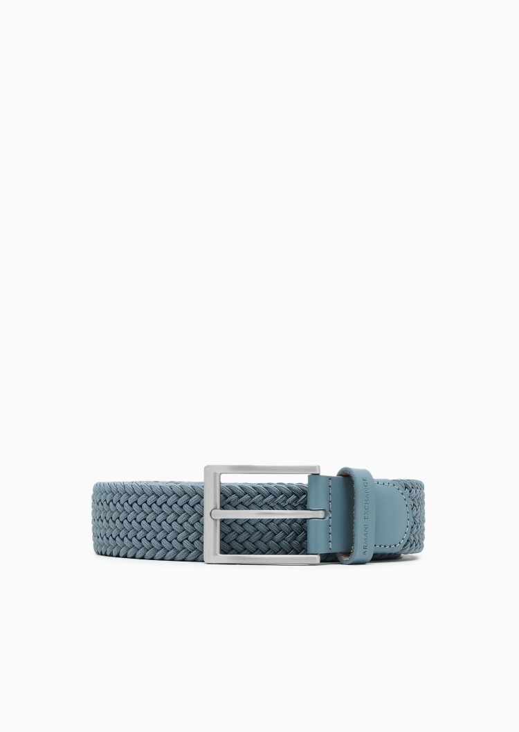 ARMANI EXCHANGE 男士休闲时尚编织经典纯色针扣腰带