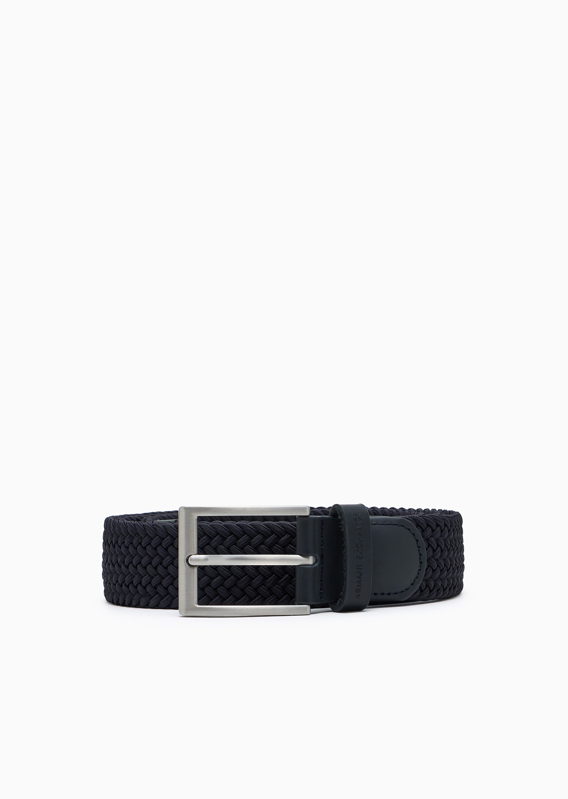 ARMANI EXCHANGE 男士休闲时尚编织经典纯色针扣腰带