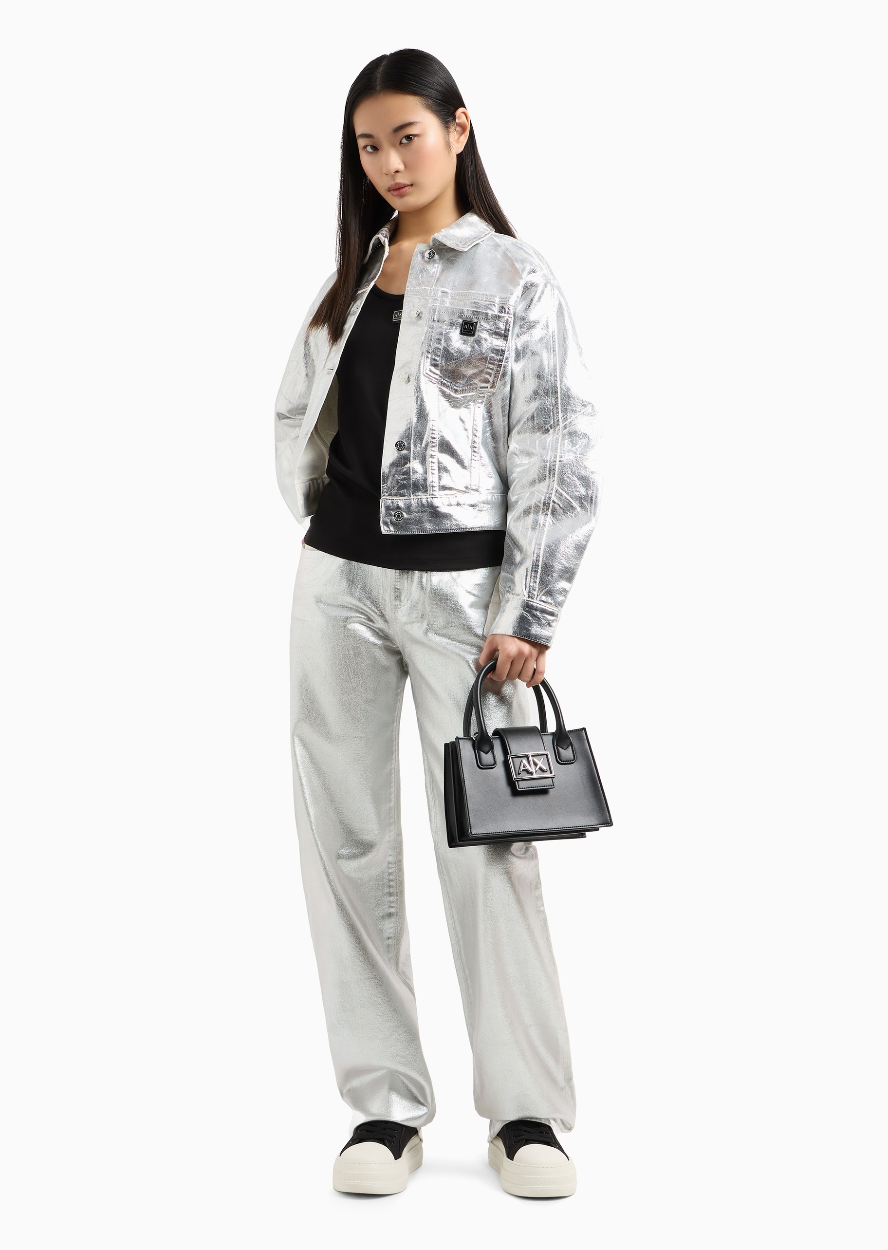 ARMANI EXCHANGE 女士梯形可拆肩带手提斜挎托特包