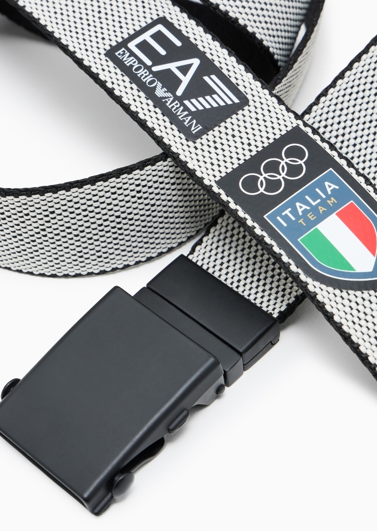 EA7 男女同款长方形带扣双面用运动户外板扣腰带